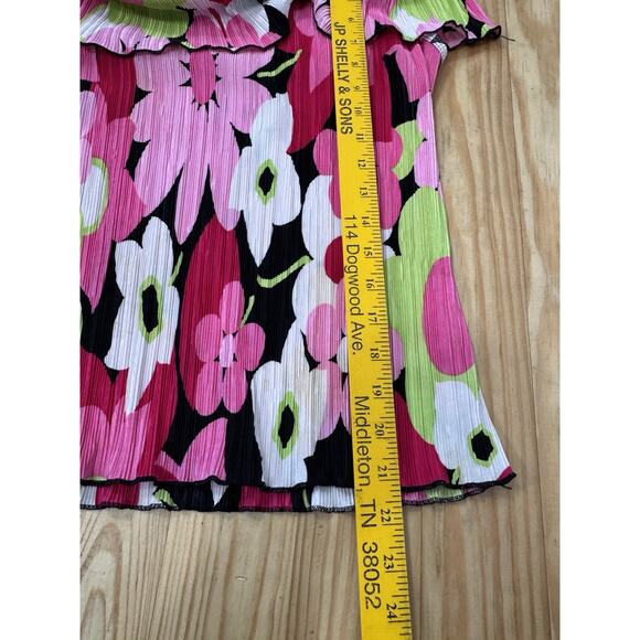 CDW Creative Design Works Inc. Top Blouse Pink Tones Flowers Womens Size Large - Picture 9 of 10